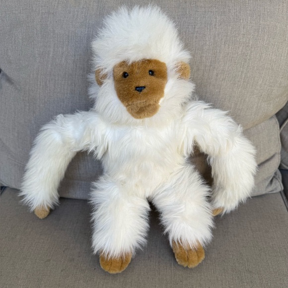 RAINFOREST CAFE, Fluffy, White, Plush, Monkey - Picture 1 of 5